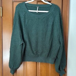 Free People Cozy Green Oversized Sweater